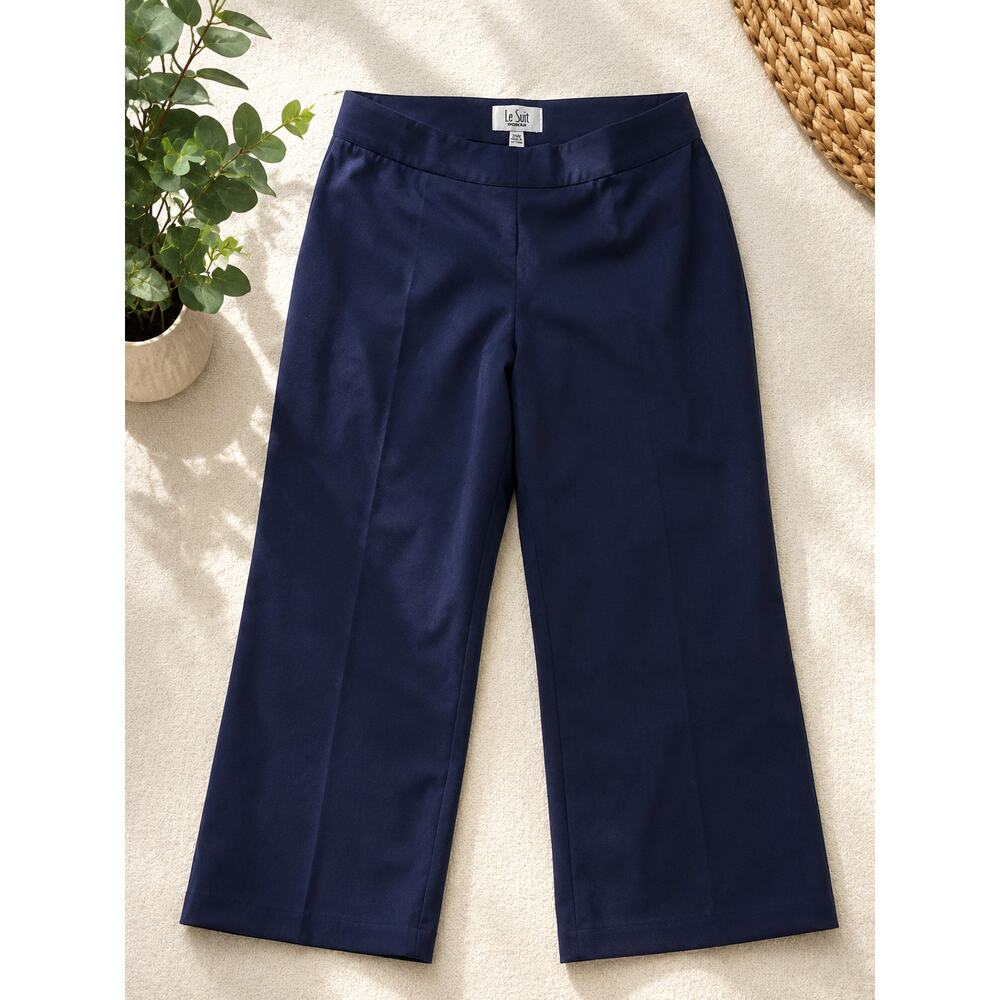 Le Suit Navy Blue Dress Pants Women’s 20W Straight Leg Slacks